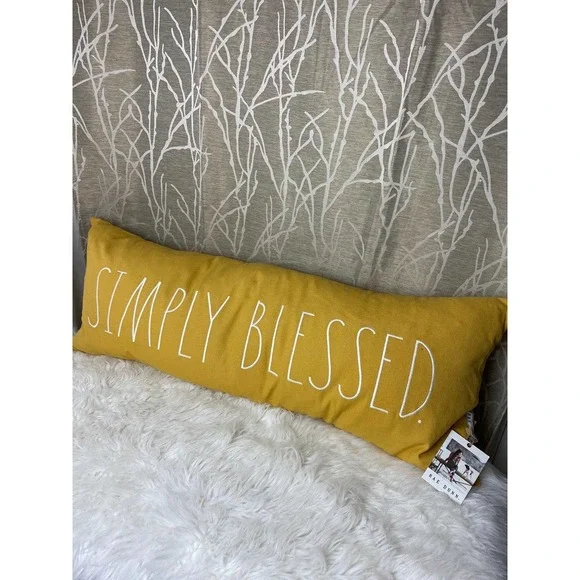 Rae Dunn farmhouse home decor simply blessed bless bed living couch new HTF rd - Picture 4 of 4